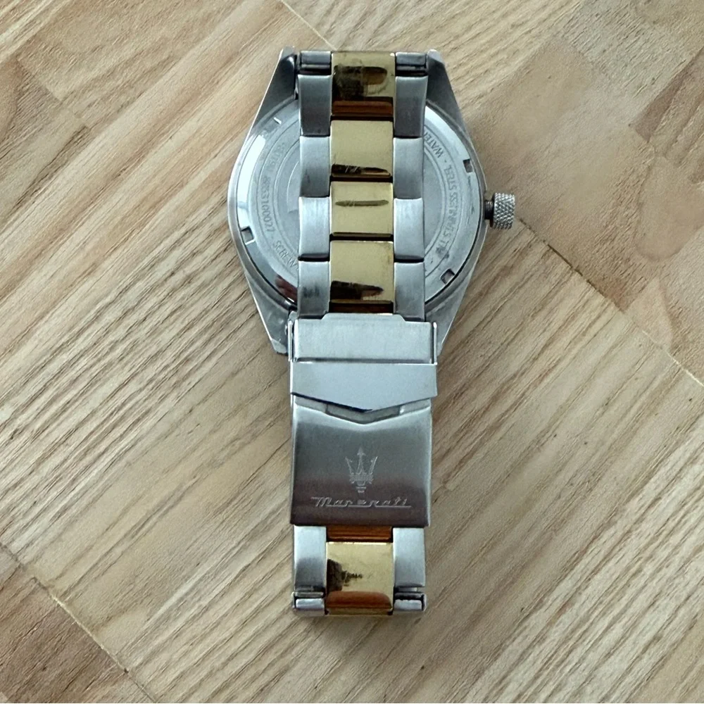 Maserati Presidential Style Men’s Watch Blue Dial Two-Tone Bracelet Case Date